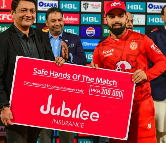 Peshawar Zalmi vs. Islamabad United – Jubilee Life – Safe Hands of the Match Award Safe Hands of the Match Award