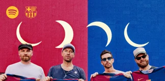 Coldplay breaks Billions Club record on Spotify and takes over FC Barcelona jerseys Spotify Barcelona