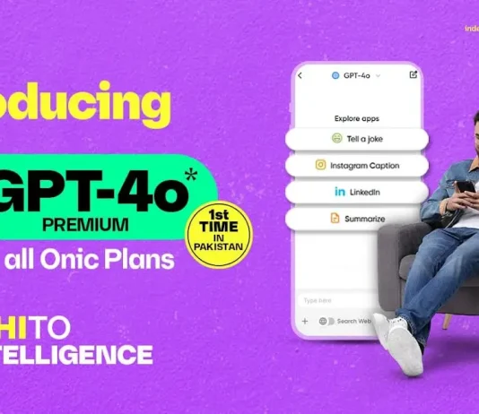 Onic Becomes First Digital Telecom Brand in Pakistan to Offer GPT 4o Premium Free to All Customers Onic GPT