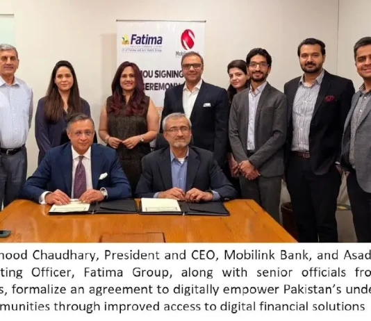 Mobilink Bank and Fatima Fertilizer partner to provide access to finance to empower the agri-community Mobilink Bank Fatima Fertilizer