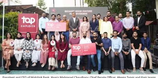 Mobilink Bank becomes the first in the banking industry to bag Top Employer in Pakistan for 2025 Top Employer