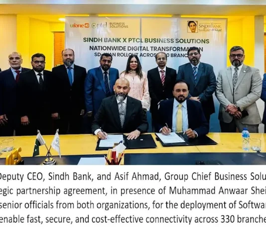Sindh Bank selects PTCL to enhance Bank’s Digital Connectivity Infrastructure Sindh Bank PTCL